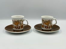 Load image into Gallery viewer, Pair of J&amp;G Meakin Coffee Cups &amp; Saucers
