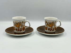 Pair of J&G Meakin Coffee Cups & Saucers