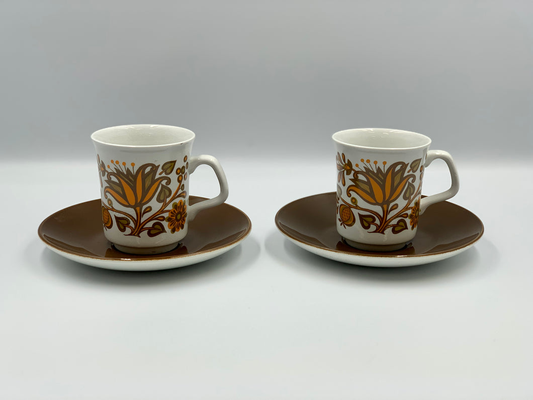 Pair of J&G Meakin Coffee Cups & Saucers