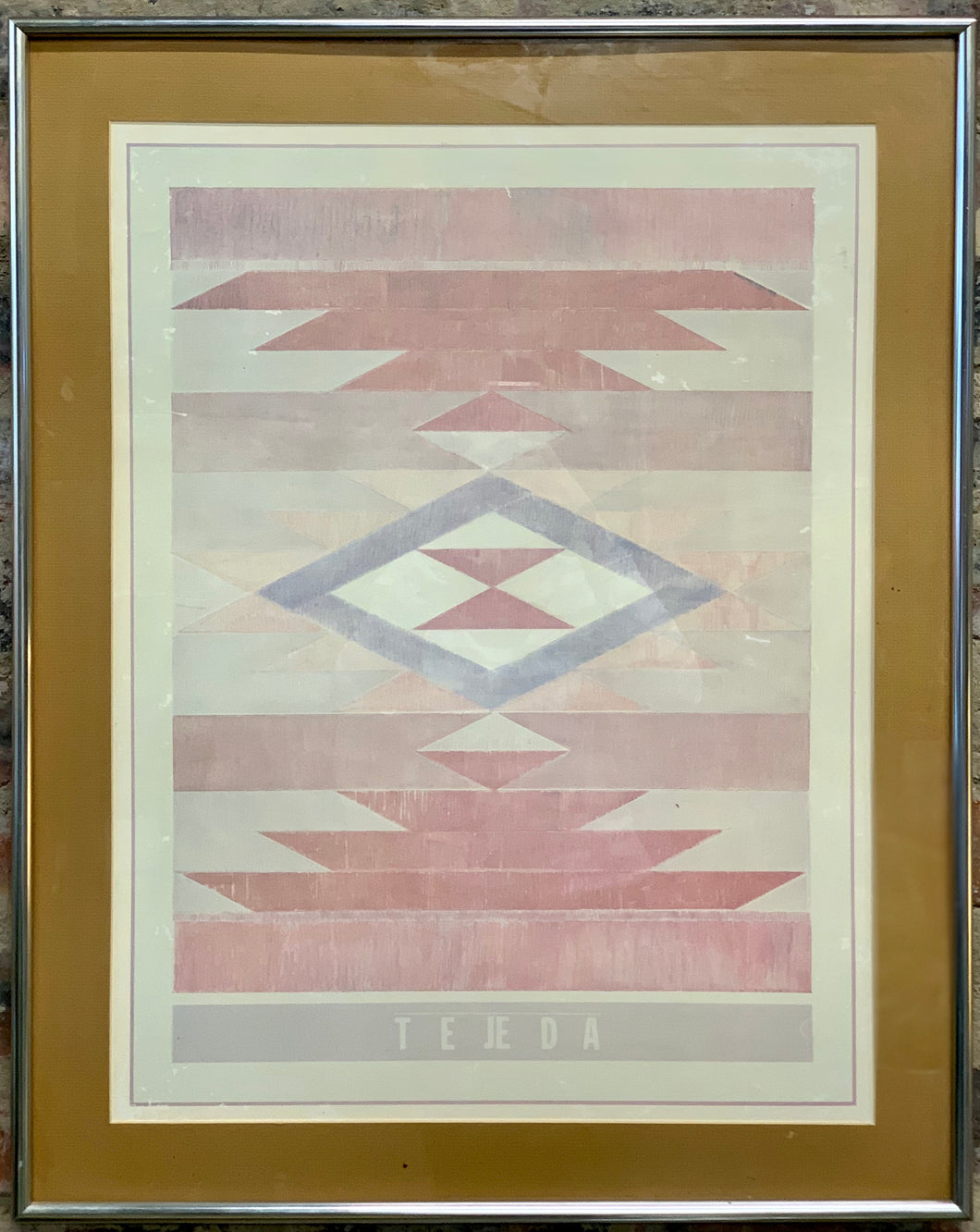 Framed Oscar Tejeda offset lithograph-Southwestern print