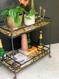 Retro Mosaic Drinks Cart