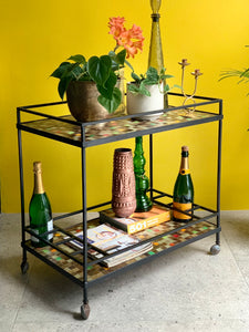 Retro Mosaic Drinks Cart