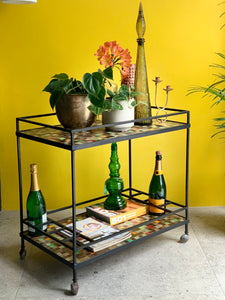 Retro Mosaic Drinks Cart