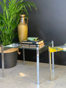 Mid-Century Chrome Side Tables