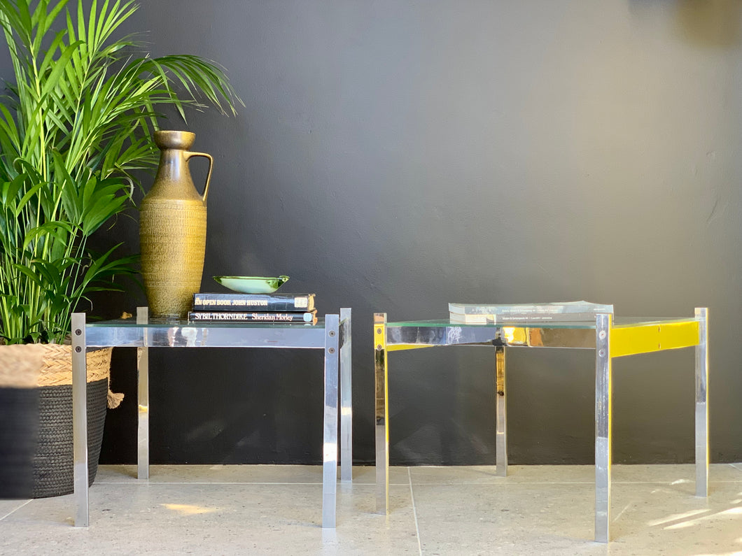 Mid-Century Chrome Side Tables