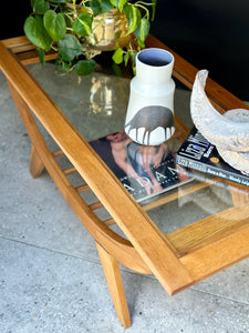 Oak Coffee Table & Glass Top