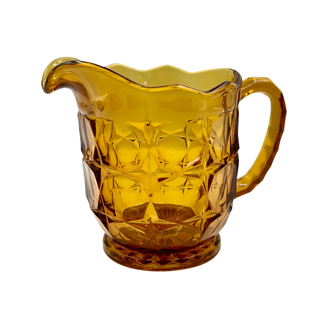 Vintage Amber Glass Water Pitcher