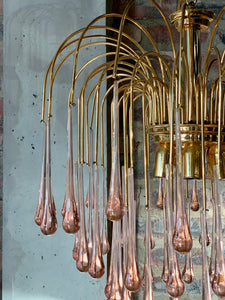 Three layered Murano Blush pink & gold chandelier – RE-TREND