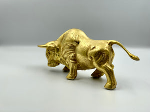 Brass Charging Bull Figurine