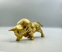 Load image into Gallery viewer, Brass Charging Bull Figurine
