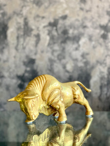 Brass Charging Bull Figurine