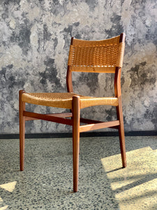 Danish style Rattan and Teak single chair