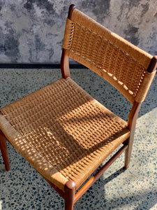 Danish style Rattan and Teak single chair