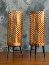 Load image into Gallery viewer, Pair of Copper table lamps
