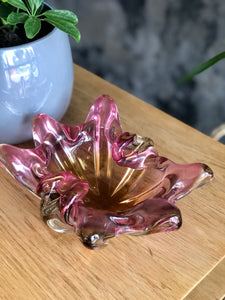 Pink & yellow Murano ashtray