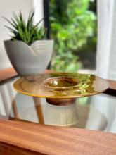 Load image into Gallery viewer, Amber colored glass Candle Holder/Bowl
