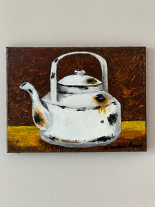 Signed Canvas - VIntage Coffee Pot