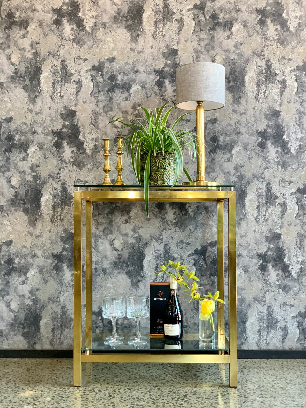 Brass console/entrance table