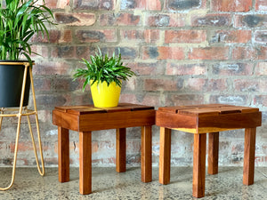 A pair of cubist side tables