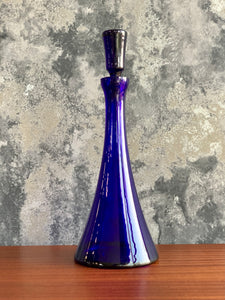 Vintage Blue Glass Decanter