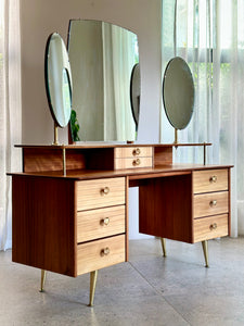 Retro Dresser with Swivel & Tilt Mirrors
