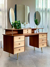 Load image into Gallery viewer, Retro Dresser with Swivel &amp; Tilt Mirrors

