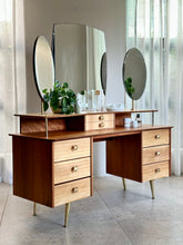 Load image into Gallery viewer, Retro Dresser with Swivel &amp; Tilt Mirrors
