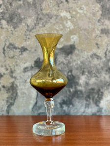 Vintage Swedish Amber Glass Vase