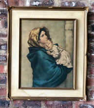 Load image into Gallery viewer, Framed oil canvas of mother and child
