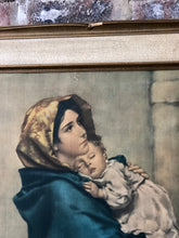 Load image into Gallery viewer, Framed oil canvas of mother and child
