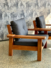 Load image into Gallery viewer, Pair Of Cubist, Kiaat Armchairs
