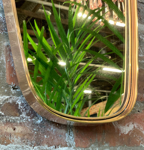 Retro brass framed mirror