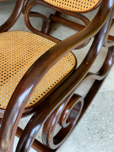 Vintage Bentwood Cane Rocking Chair