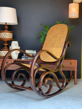 Load image into Gallery viewer, Vintage Bentwood Cane Rocking Chair
