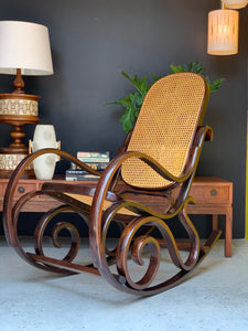 Vintage Bentwood Cane Rocking Chair