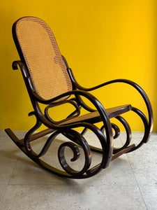 Vintage Bentwood Cane Rocking Chair