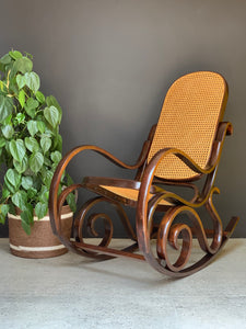 Vintage Bentwood Cane Rocking Chair