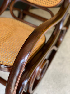 Vintage Bentwood Cane Rocking Chair