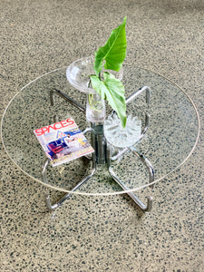 Glass and Chrome Coffee Table