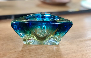 Murano blue and yellow bowl