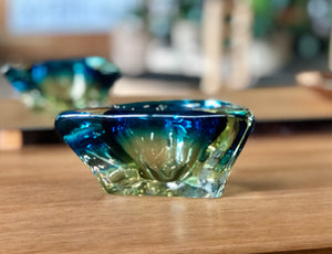 Murano blue and yellow bowl