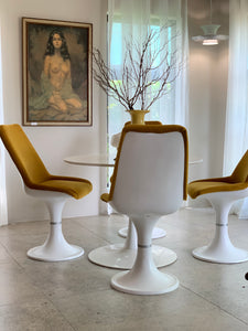 Original Mid-Century Tulip Chairs with Modern Tulip Table