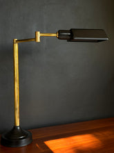 Load image into Gallery viewer, Brass &amp; Black Vintage Desk Lamp

