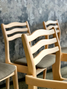 Set of 6 Beechwood Dining Chairs