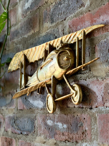 Vintage Brass Wall Hanging Airplanes