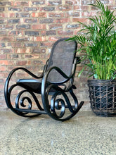 Load image into Gallery viewer, Black Bentwood Rocking Chair
