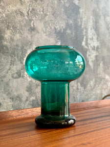 Blue art glass vase