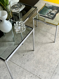 Chrome & Glass Nest Of Tables