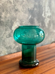 Blue art glass vase