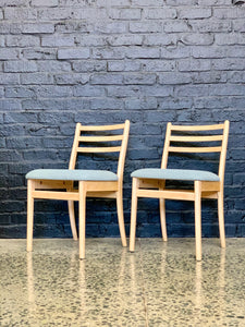 British set of 4 Elm wood ladder-back dining room chairs